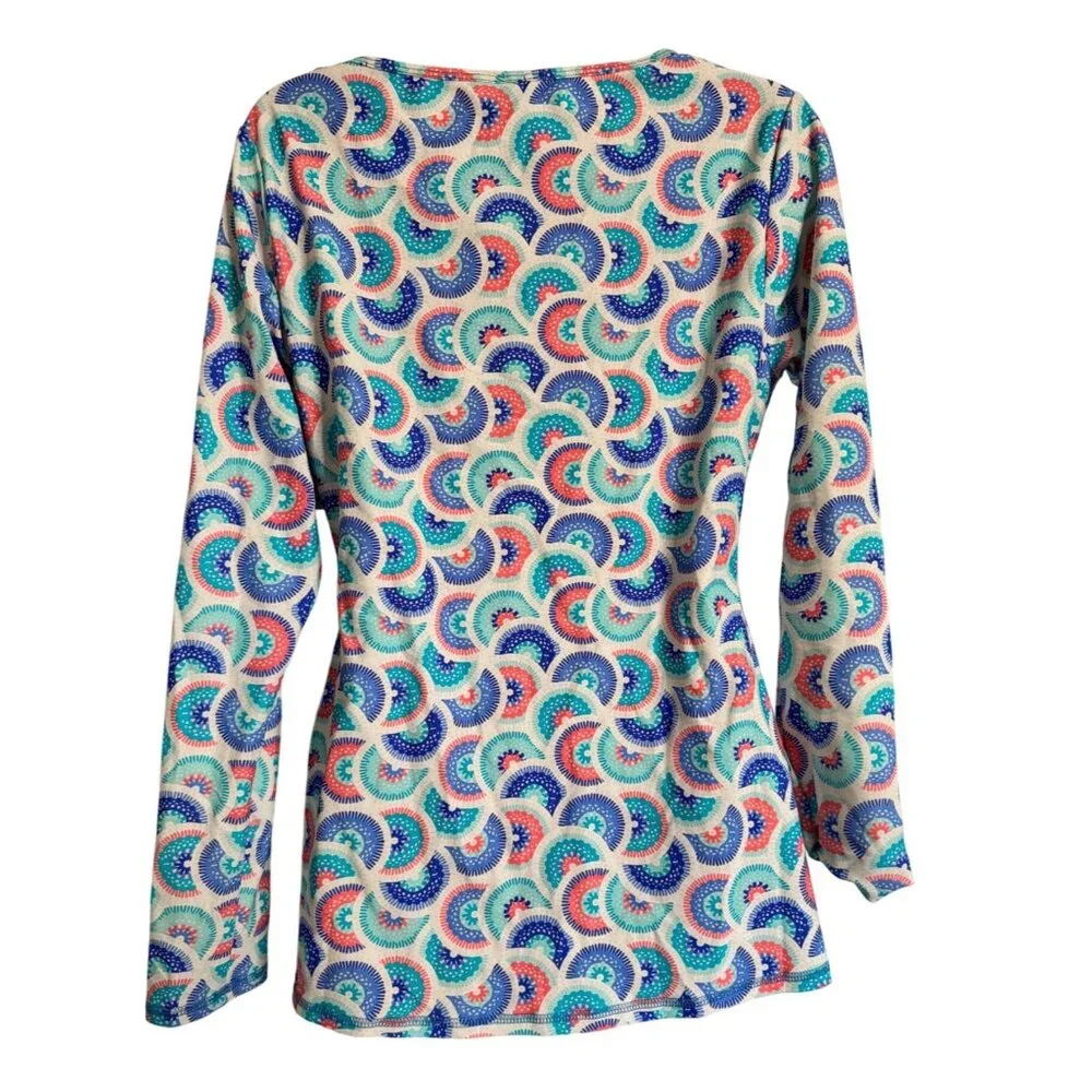 Aqua Sol Women's Medium Rash Guard UPF 50+ Long Sleeve Print NWT Swimsuit